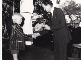 1975 Annual Prize Giving with Mr Kevin Brewer and Monsignor Plestus in the background