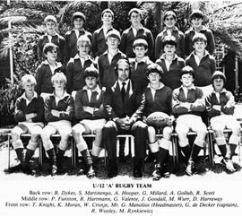 1980 U12A Rugby Team