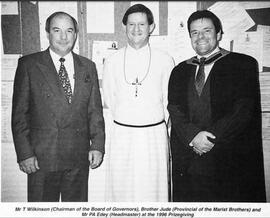 1996 Prize Giving with Mr. T. Wilkinson, Brother Jude and Mr. P A Edey