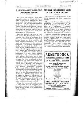 1942 Inanda Prospectus and comments on proposed Marist School at Rosebank