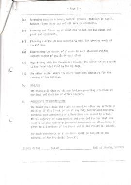 1981 Constitution of the Board of Governors of St David's College, Inanda