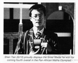 2000 Shen Tian comes fourth in the Pan-African Maths Olympiad