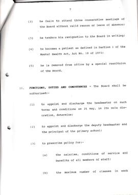 1989 Constitution of the Board of Governors of St David's Marist College, Inanda