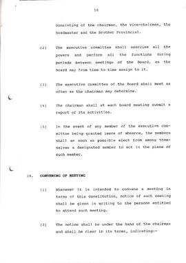 1989 Constitution of the Board of Governors of St David's Marist College, Inanda