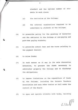 1991 Constitution of the Board of Governors of St David's Marist College, Inanda