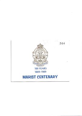 100 years 1889-1989 Marist Centenary - ticket to Dinner Dance
