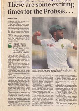 These are some exciting times for the Proteas by Telford Vice in "Sunday Times"" D...