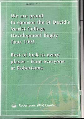 1995 St David's Marist College Development Rugby Tour to Australia