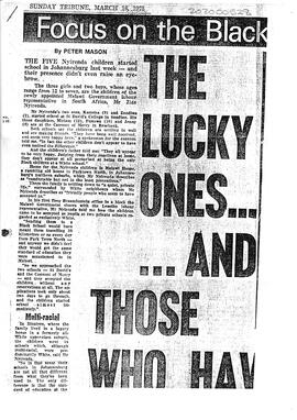 The lucky ones and those and have to struggle by Peter Mason  Sunday Tribune March 16