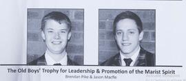 2011 Old Boys Trophy for Leadership and Promotion of the Marist Spirit