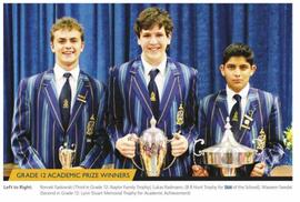 2012 Dux of School and Grade 12 Academic Prizewinners