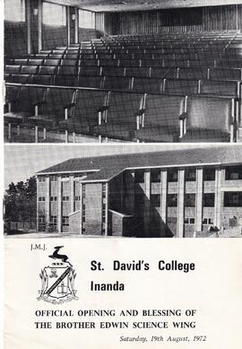 1972 Official Opening and Blessing of the Brother Edwin Science Wing