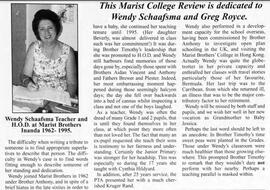 1995 Wendy Schaafsma Staff 1962 - 1965