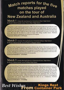 2007 St David's Marist Inanda tour of New Zealand and Australia