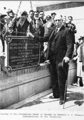 1954 Laying of the Foundation Stone by J J Pienaar, Administrator of the Transvaal
