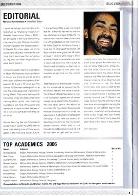 2006 The Official Newsletter of the St David's Old Boys Association. 3rd edition 2006. Issue3/2006