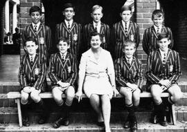 1969 Junior School Monitors with Mrs Kempster
