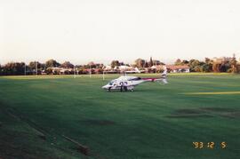 1993 Helicopter landing on rugby field