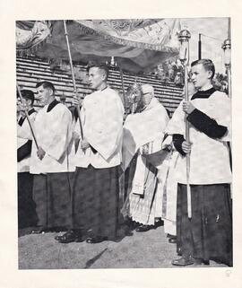 1963 Corpus Christi Procession. Carrying the Monstrance. The Right Reverend Hugh Boyle, Bishop of...