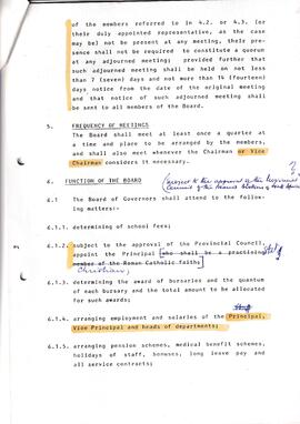 1984 Constitution of the Board of Governors of St David's Marist College, Inanda
