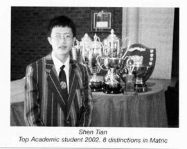 2002 Shen Tian Top Academic Student with 8 Distinctions