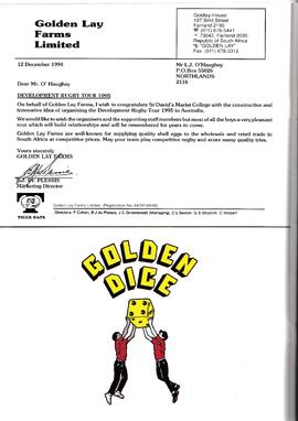 1995 St David's Marist College Development Rugby Tour to Australia