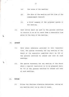 1989 Constitution of the Board of Governors of St David's Marist College, Inanda