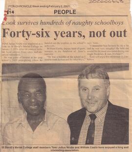 Cook survives hundreds  of naughty schoolboys - Forty-six years, not out. In Sandton Chronicle we...