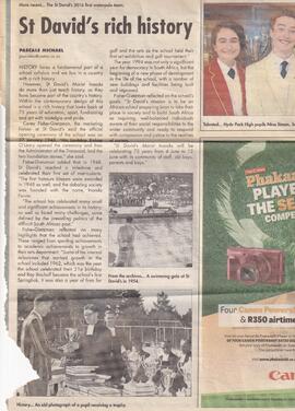 image 02 St David's Rich History by Pascale Michael. Sandton Chronicle 3 June 2016 page 25