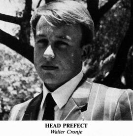 1985 Head Prefect Walter Cronje