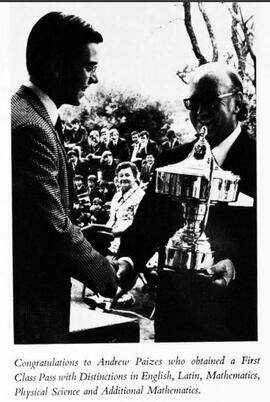 1973 Dux of the School - A Paizes (BR Hut Trophy) and Dux Awards